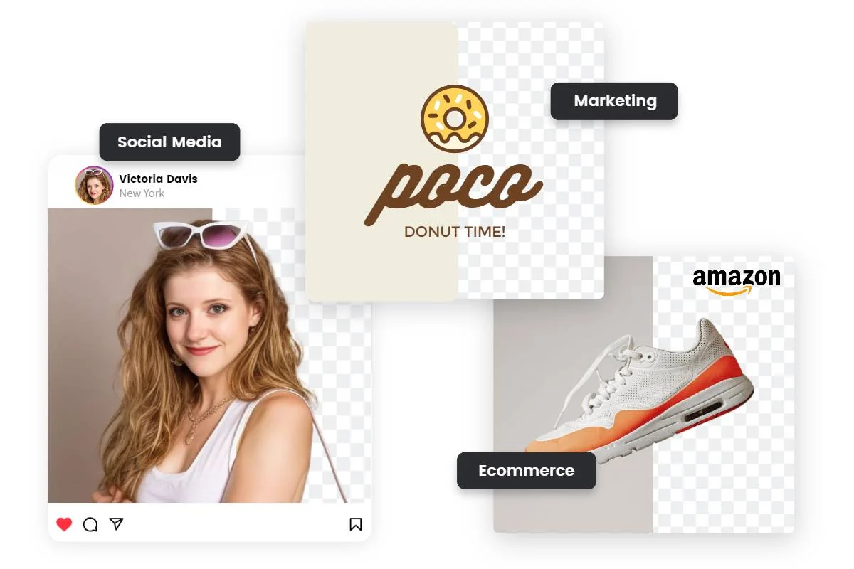 Background Remover AI demonstration showing instant background removal capabilities