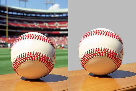 Instant AI background removal showing before and after comparison